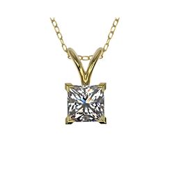 .50 ctw Certified VS/SI Quality Princess Diamond Necklace 10K Yellow Gold