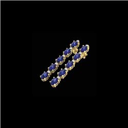 15.47 ctw Tanzanite & VS/SI Certified Diamond Earrings 10K Yellow Gold