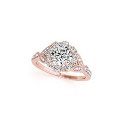 1.5 ctw Certified VS/SI Diamond Halo Ring 18K Rose Gold