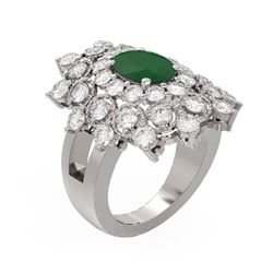 6.12 ctw Emerald & Diamond Ring 18K White Gold