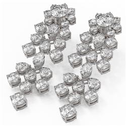 14.92 ctw Mixed Cut Diamond Designer Earrings 18K White Gold