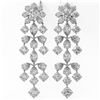 Image 2 : 14.92 ctw Mixed Cut Diamond Designer Earrings 18K White Gold