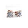 Image 1 : 1.0 ctw VS/SI Princess Diamond Stud Solitaire Earrings 18K Rose Gold