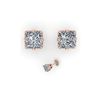 Image 2 : 1.0 ctw VS/SI Princess Diamond Stud Solitaire Earrings 18K Rose Gold