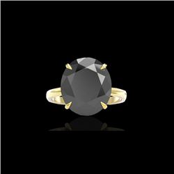 9 ctw Black Diamond Designer Engagement Ring 18K Yellow Gold