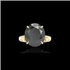 Image 1 : 9 ctw Black Diamond Designer Engagement Ring 18K Yellow Gold