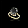 Image 2 : 9 ctw Black Diamond Designer Engagement Ring 18K Yellow Gold