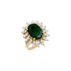 6.45 ctw Emerald & Diamond Ring 14K Yellow Gold