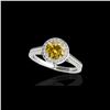 Image 1 : 1.33 ctw Certified SI/I Fancy Intense Yellow Diamond Ring 10K White Gold