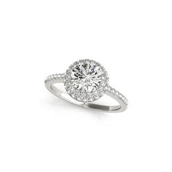 1.6 ctw Certified VS/SI Diamond Halo Ring 18K White Gold