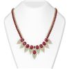 Image 1 : 88.87 ctw Ruby & Diamond Necklace 18K Yellow Gold