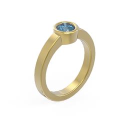 .50 ctw Intense Blue Diamond Ring 18K Yellow Gold