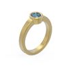 Image 1 : .50 ctw Intense Blue Diamond Ring 18K Yellow Gold