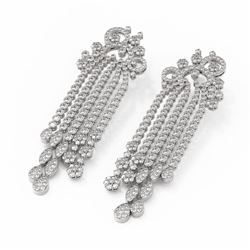 18.26 ctw Diamond Designer Earrings 18K White Gold