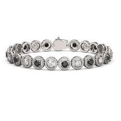10.39 ctw Black & Diamond Micro Pave Bracelet 18K White Gold