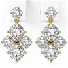 Image 2 : 3.7 ctw Cushion Cut Diamond Designer Earrings 18K Yellow Gold