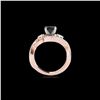 Image 2 : 2.26 ctw Certified VS Black Diamond Bypass Solitaire Ring 10K Rose Gold