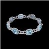 Image 2 : 30 ctw TOPAZ & Micro VS/SI Diamond Certified Bracelet 14K White Gold