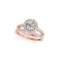 2.31 ctw Certified VS/SI Diamond 2pc Wedding Set Halo 14K Rose Gold