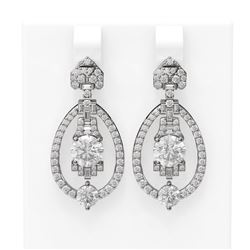 4.65 ctw Diamond Earrings 18K White Gold