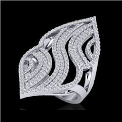 2 ctw Micro Pave VS/SI Diamond Designer Ring 14K White Gold