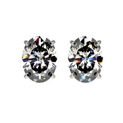 2.50 ctw Certified VS/SI Quality Oval Diamond Stud Earrings 10K White Gold