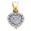 Image 1 : Yellow-tone Sterling Silver Round Diamond Small Heart Pendant .03 Cttw