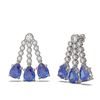 Image 2 : 21.42 ctw Tanzanite & Diamond Earrings 18K White Gold
