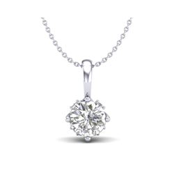 0.62 ctw VS/SI Diamond Solitaire Art Deco Stud Necklace 18K White Gold