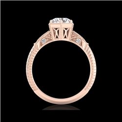 1.17 ctw VS/SI Diamond Solitaire Art Deco Ring 18K Rose Gold