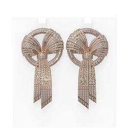 11.45 ctw Diamond Earrings 18K Rose Gold