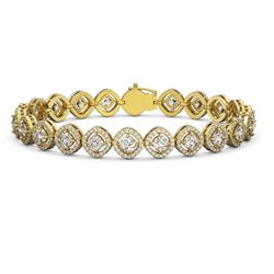 9.94 ctw Cushion Cut Diamond Micro Pave Bracelet 18K Yellow Gold