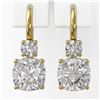 Image 2 : 1.25 ctw Cushion Cut Diamond Designer Earrings 18K Yellow Gold