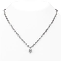 13 ctw Heart Diamond Designer Necklace 18K White Gold