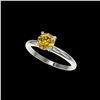 Image 1 : 1.04 ctw Certified Intense Yellow Diamond Engagement Ring 10K White Gold