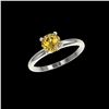 Image 2 : 1.04 ctw Certified Intense Yellow Diamond Engagement Ring 10K White Gold