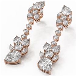 9.14 ctw Pear and Marquise Diamond Earrings 18K Rose Gold