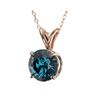 Image 2 : 1.28 ctw Certified Intense Blue Diamond Necklace 10K Rose Gold