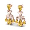 Image 2 : 10.41 ctw Canary Citrine & VS Diamond Earrings 18K Rose Gold