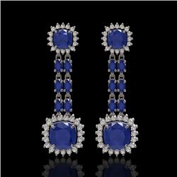 19.88 ctw Sapphire & Diamond Earrings 14K White Gold
