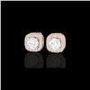 Image 1 : .75 ctw Micro Pave VS/SI Diamond Earrings Designer Halo 14K Rose Gold