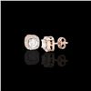 Image 2 : .75 ctw Micro Pave VS/SI Diamond Earrings Designer Halo 14K Rose Gold