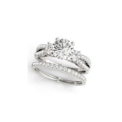 1.46 ctw VS/SI Diamond 3 Stone 2pc Wedding Set 14K White Gold