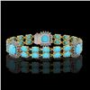 Image 1 : 15.27 ctw Turquoise & Diamond Bracelet 14K Yellow Gold