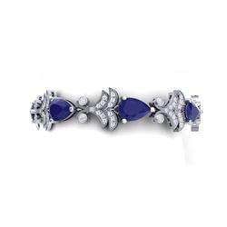 24.8 ctw Sapphire & VS Diamond Bracelet 18K White Gold