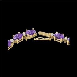 46.5 ctw Amethyst & VS/SI Diamond Eternity Necklace 10K Yellow Gold