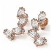Image 1 : 4 ctw Marquise Diamond Earrings 18K Rose Gold
