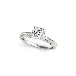 1.18 ctw Certified VS/SI Diamond Antique Ring 18K White Gold
