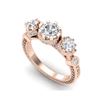 Image 1 : 1.75 ctw VS/SI Diamond Solitaire Art Deco 3 Stone Ring 18K Rose Gold