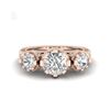 Image 2 : 1.75 ctw VS/SI Diamond Solitaire Art Deco 3 Stone Ring 18K Rose Gold